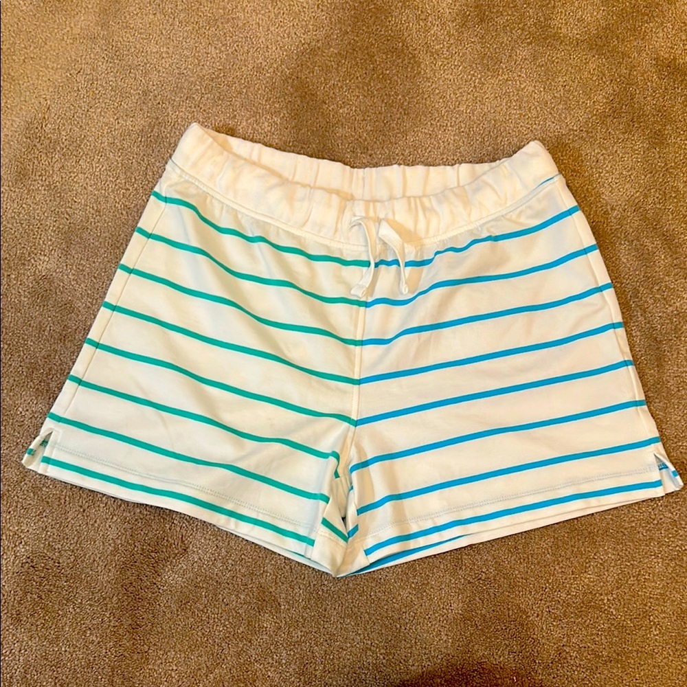Striped White and Blue Women's Shorts